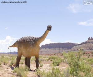 Puzzle Δεινόσαυρος σε ένα τοπίο ερήμου